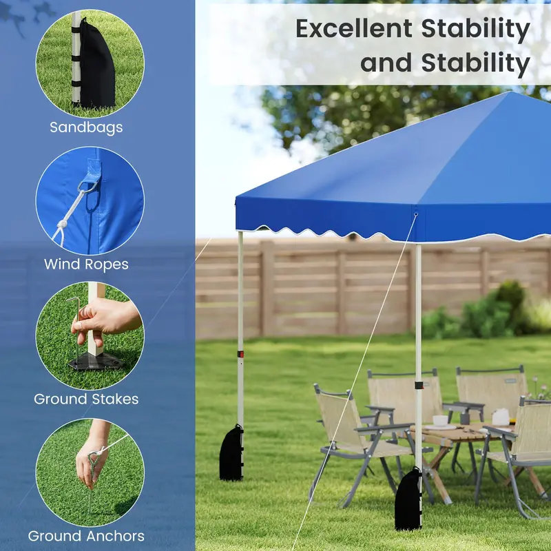 10' x 10' Instant-Setup Canopy Tent with Rolling Carry Bag for Easy Transport