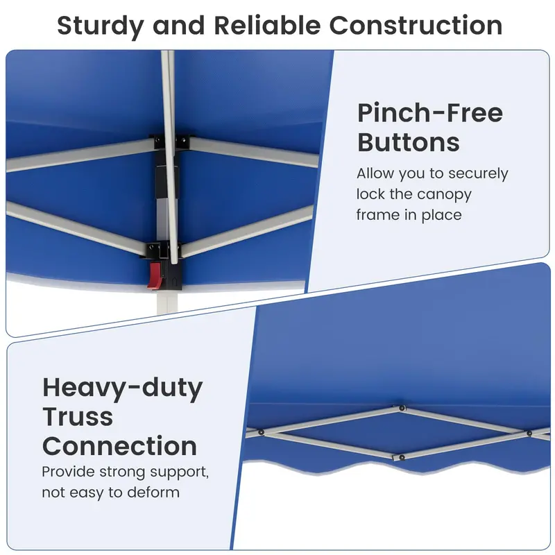 10' x 10' Instant-Setup Canopy Tent with Rolling Carry Bag for Easy Transport