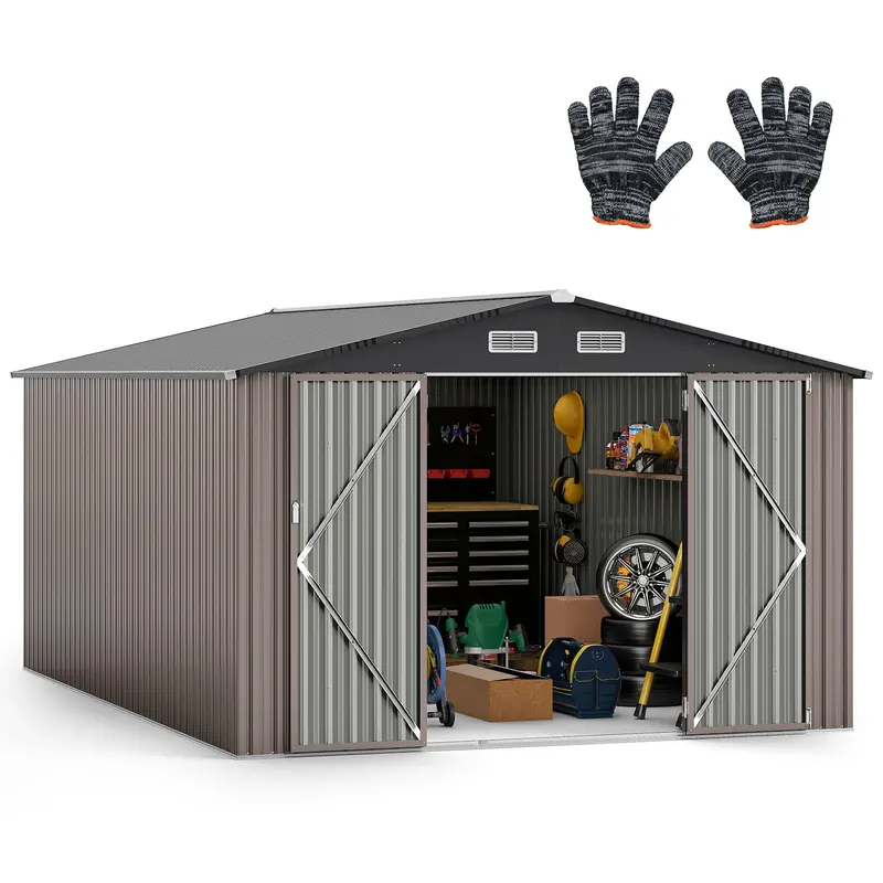 10' x 14' Heavy-Duty Outdoor Storage Shed — Wind-Resistant Galvanized Steel Construction 2