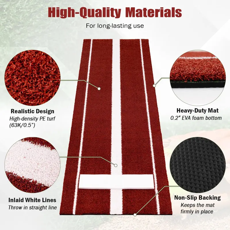 10' x 3' Indoor/Outdoor Softball Pitching Practice Mat 2