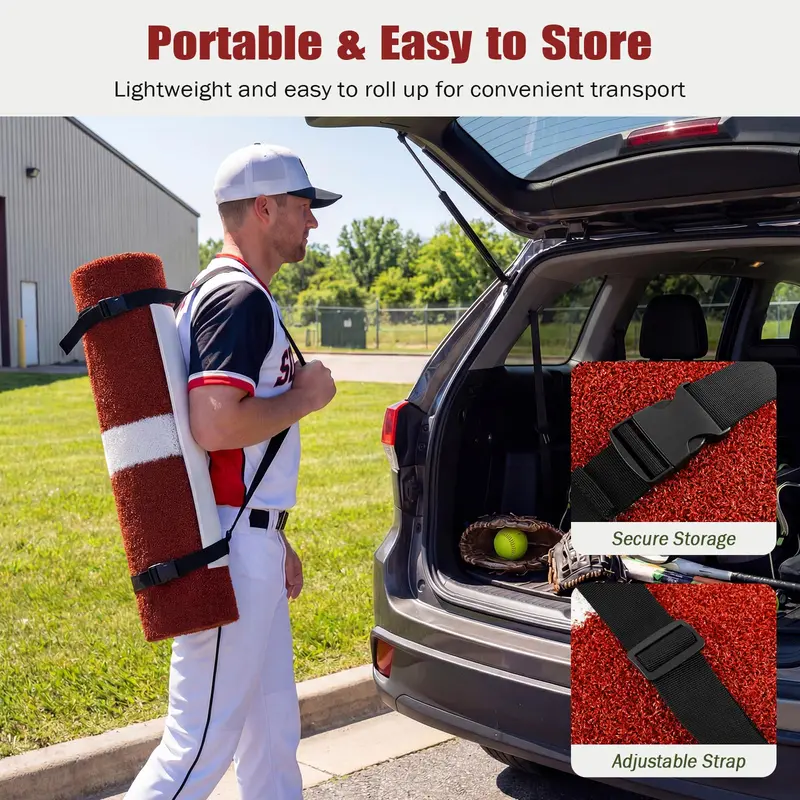 10' x 3' Indoor/Outdoor Softball Pitching Practice Mat