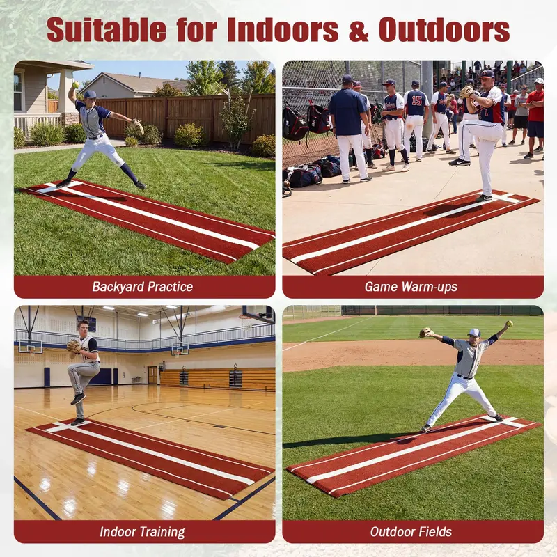 10' x 3' Indoor/Outdoor Softball Pitching Practice Mat