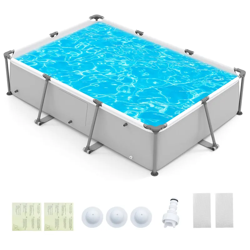 10' x 6.8' Rectangular Metal-Frame Above-Ground Swimming Pool