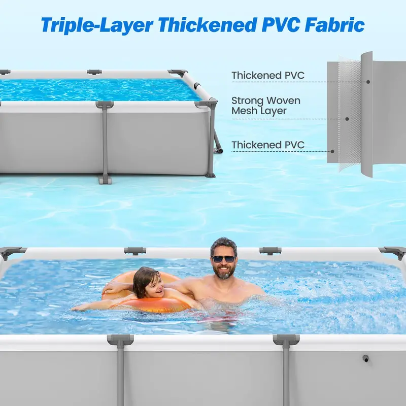 10' x 6.8' Rectangular Metal-Frame Above-Ground Swimming Pool 2