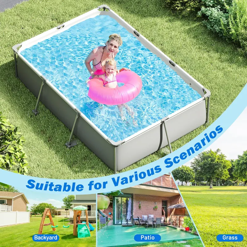 10' x 6.8' Rectangular Metal-Frame Above-Ground Swimming Pool