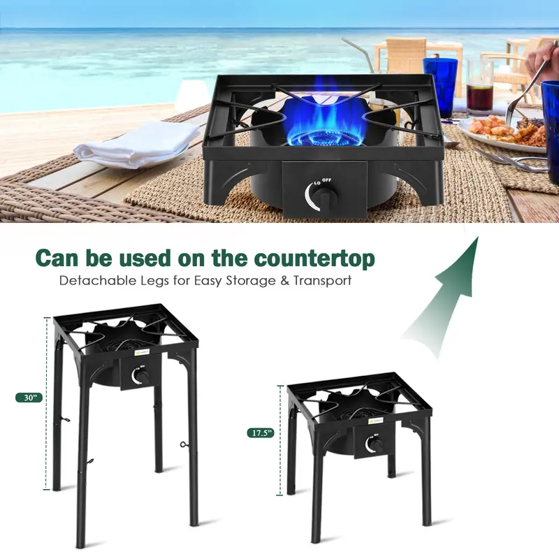100,000 BTU Outdoor Propane Camp Stove – High-Pressure Gas Cooking Station 2