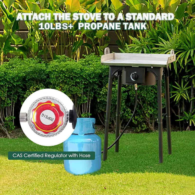 100,000 BTU Outdoor Propane Camp Stove – High-Pressure Gas Cooking Station