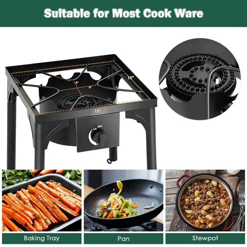 100,000 BTU Outdoor Propane Camp Stove – High-Pressure Gas Cooking Station
