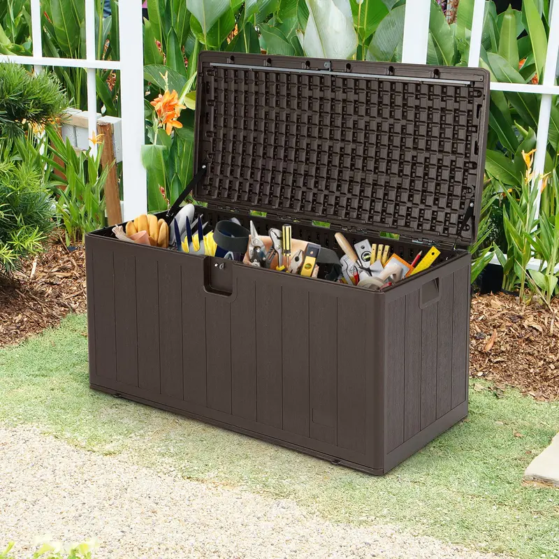 105-Gallon Lockable Deck Storage Box for Patio Cushions and Furniture 2
