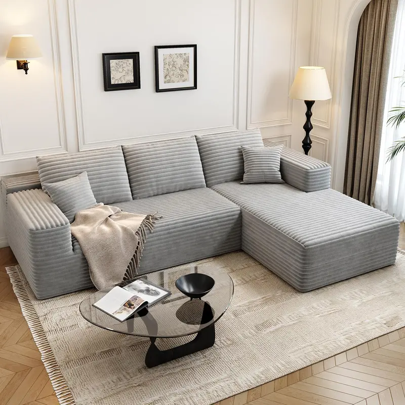 107.5-Inch Modular L-Shaped Cloud Sectional Sofa – Modern Deep-Seating Corner Lounge