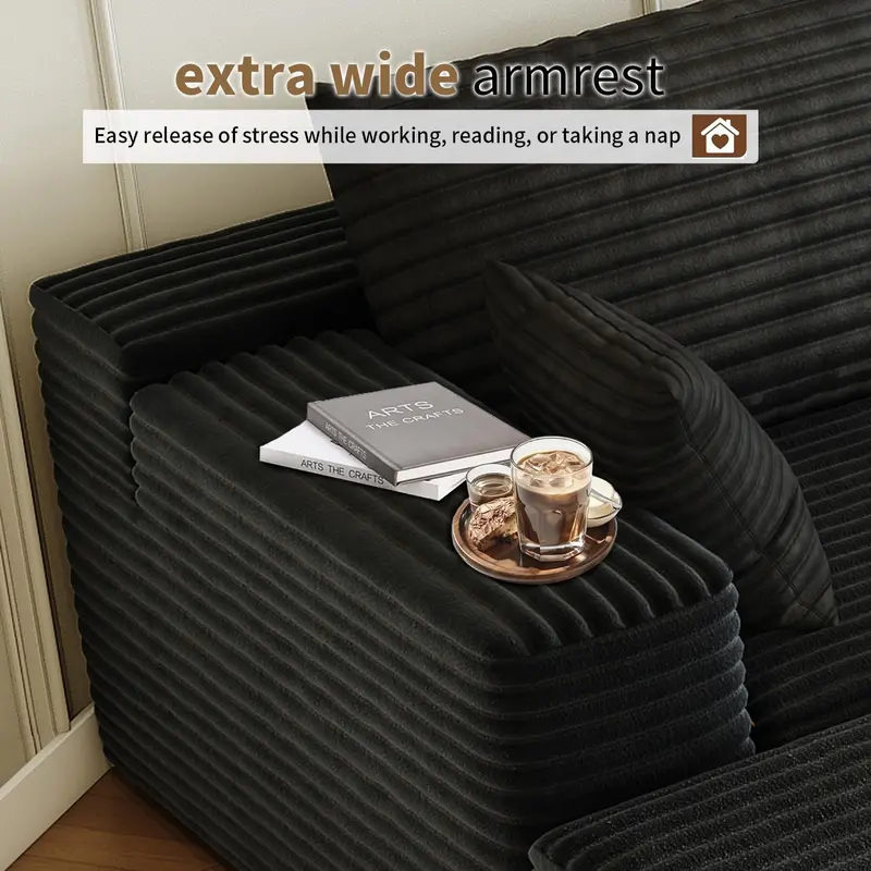 107.5-Inch Modular L-Shaped Cloud Sectional Sofa – Modern Deep-Seating Corner Lounge