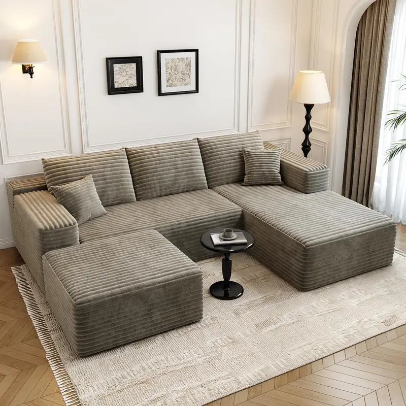 107.5-Inch Modular L-Shaped Cloud Sectional Sofa – Modern Deep-Seating Corner Lounge