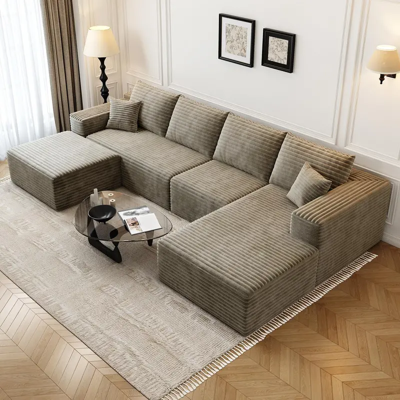107.5-Inch Modular L-Shaped Cloud Sectional Sofa – Modern Deep-Seating Corner Lounge
