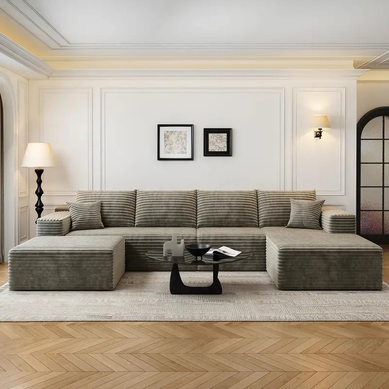 107.5-Inch Modular L-Shaped Cloud Sectional Sofa – Modern Deep-Seating Corner Lounge