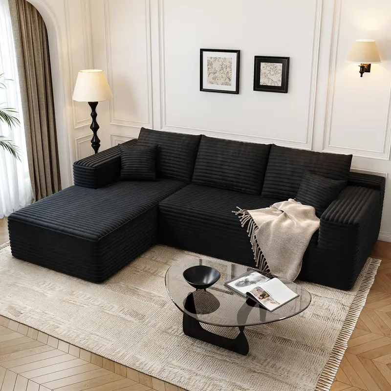 107.5-Inch Modular L-Shaped Cloud Sectional Sofa – Modern Deep-Seating Corner Lounge