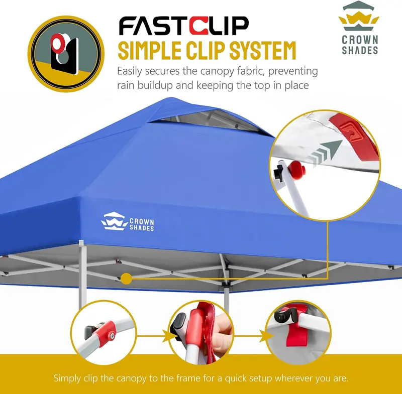 10x10 One-Touch Pop-Up Awning – Silver-Coated Sunshade with Adjustable Height & Sand Anchors 2