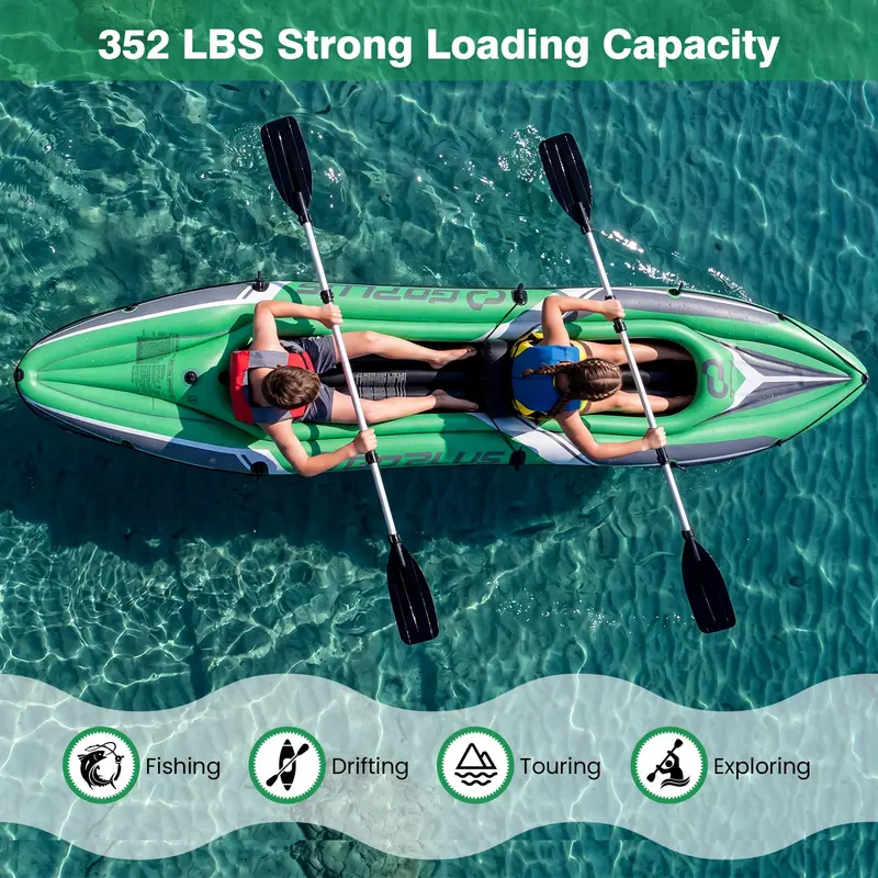 11.5-Foot Tandem Kayak for Adults – Aluminum Paddles Included, Ideal for Lakes, Rivers & Fishing 2