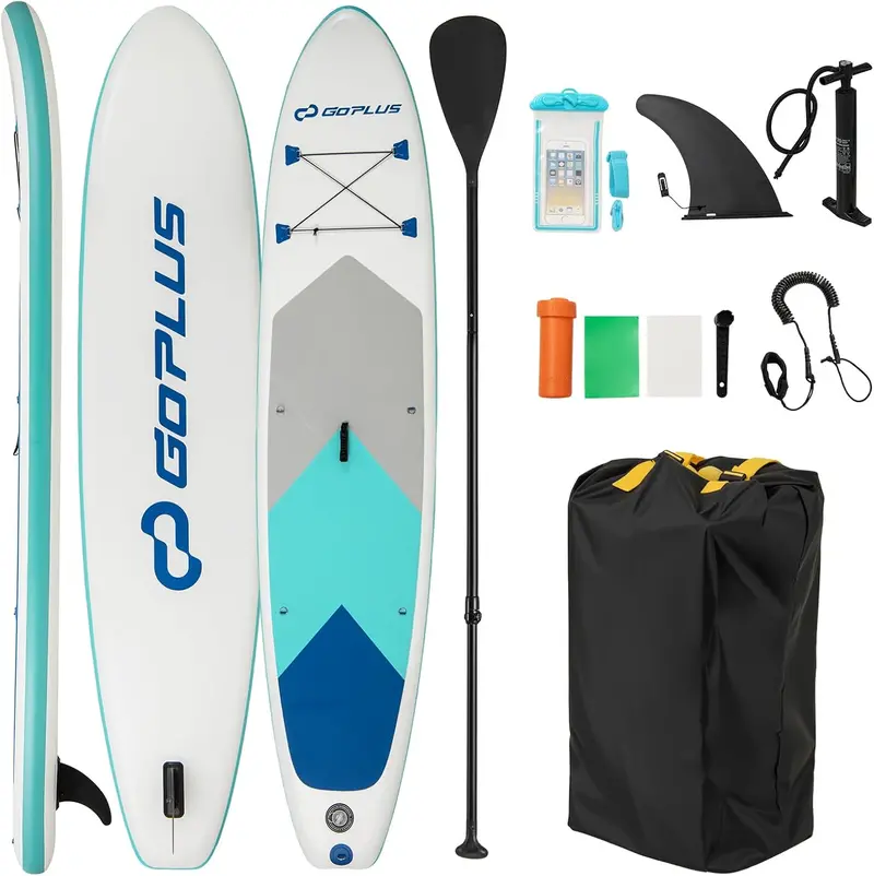 11-Foot All-in-One Inflatable Stand-Up Paddle Board – Features Waterproof Phone Pouch