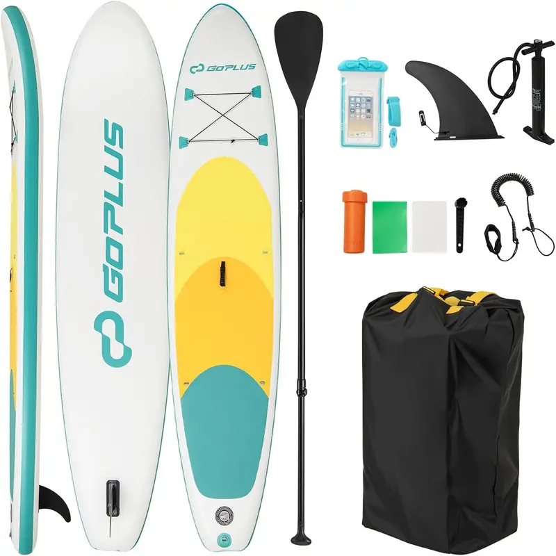 11-Foot All-in-One Inflatable Stand-Up Paddle Board – Features Waterproof Phone Pouch