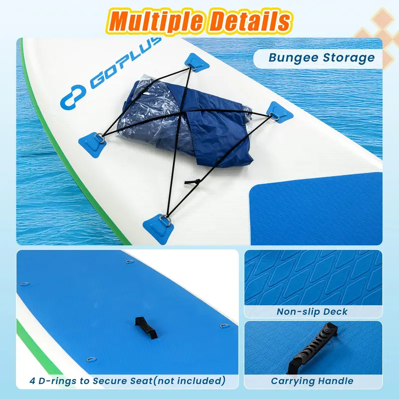11-Foot All-in-One Inflatable Stand-Up Paddle Board – Features Waterproof Phone Pouch