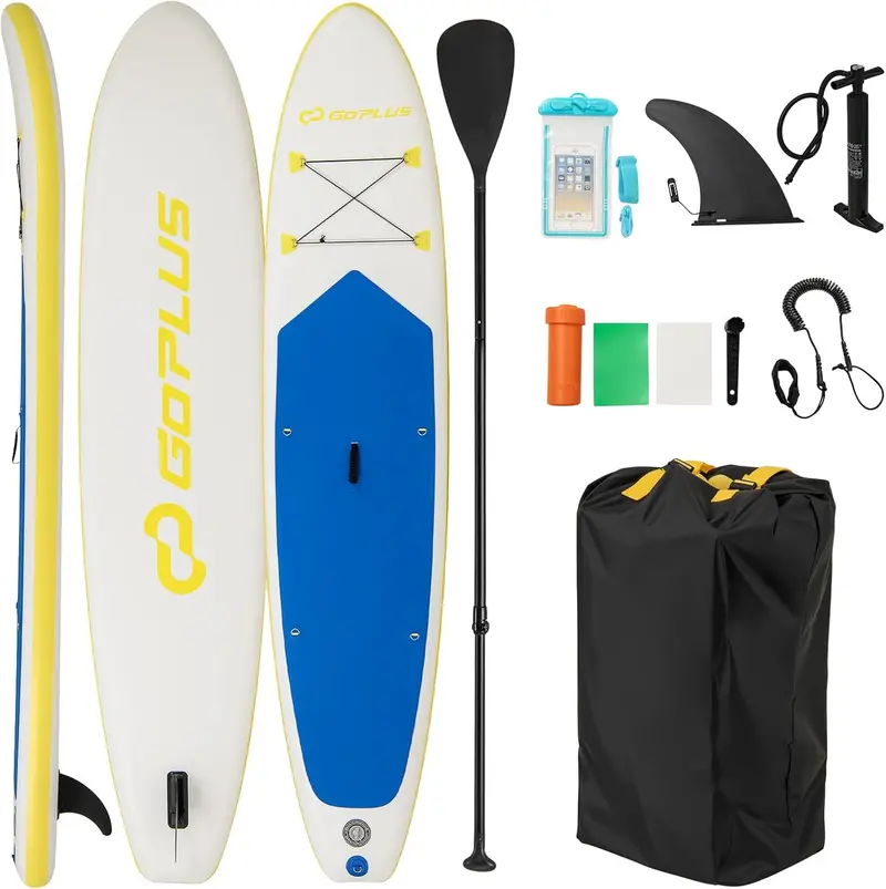 11-Foot All-in-One Inflatable Stand-Up Paddle Board – Features Waterproof Phone Pouch