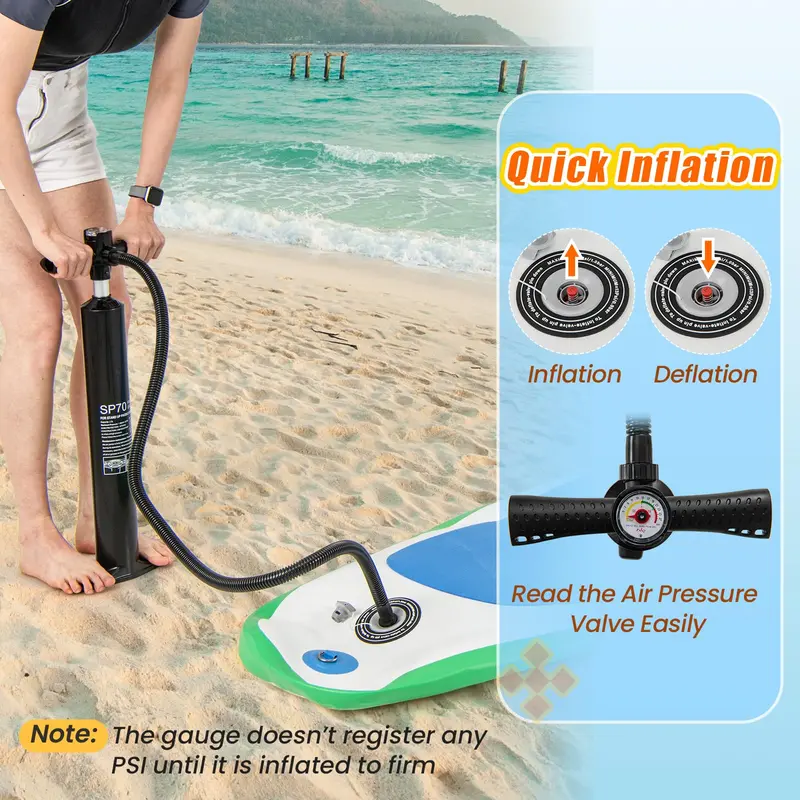 11-Foot All-in-One Inflatable Stand-Up Paddle Board – Features Waterproof Phone Pouch