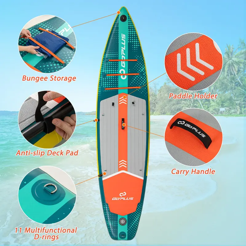 11-Foot Inflatable SUP Board for Adults – Includes Premium Kayak Seat & Carry Kit
