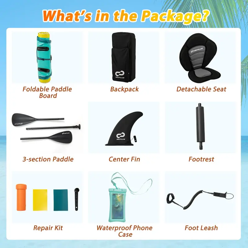 11-Foot Inflatable SUP Board for Adults – Includes Premium Kayak Seat & Carry Kit