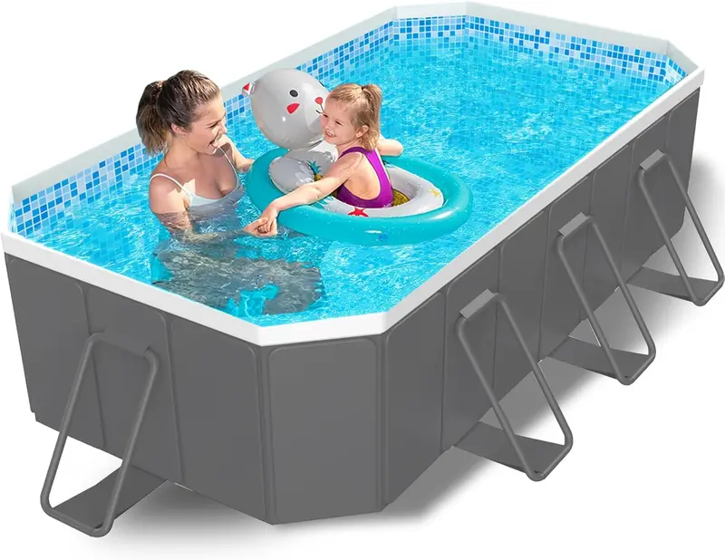 114" Foldable Above-Ground Family Swimming Pool – Portable, Durable PVC Backyard Pool for Adults & Kids (114" × 70" × 20")