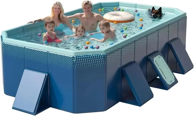 114" Foldable Above-Ground Family Swimming Pool – Portable, Durable PVC Backyard Pool for Adults & Kids (114" × 70" × 20") 3