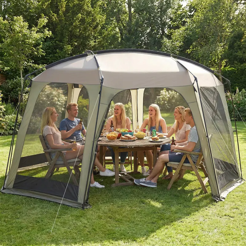 12.5' x 11.7' Mesh Screen Tent – Zippered Entry, Ventilated Design, Includes Carry Bag 2