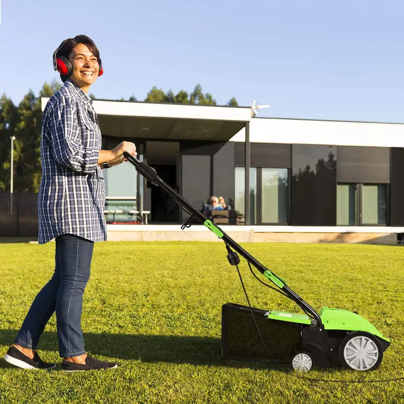12-Amp 2-in-1 Electric Dethatcher & Weeder with Three-Position Depth Control 2