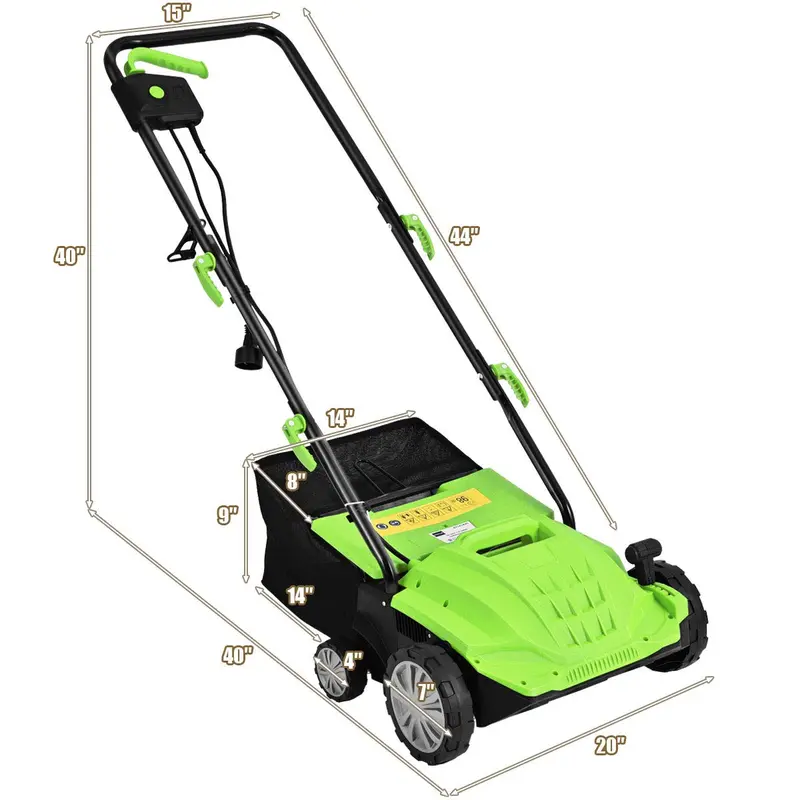 12-Amp 2-in-1 Electric Dethatcher & Weeder with Three-Position Depth Control
