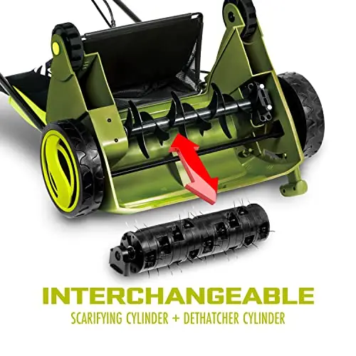 12-Amp Electric Dethatcher & Scarifier – 13" Width, 8-Gallon Removable Collection Bag