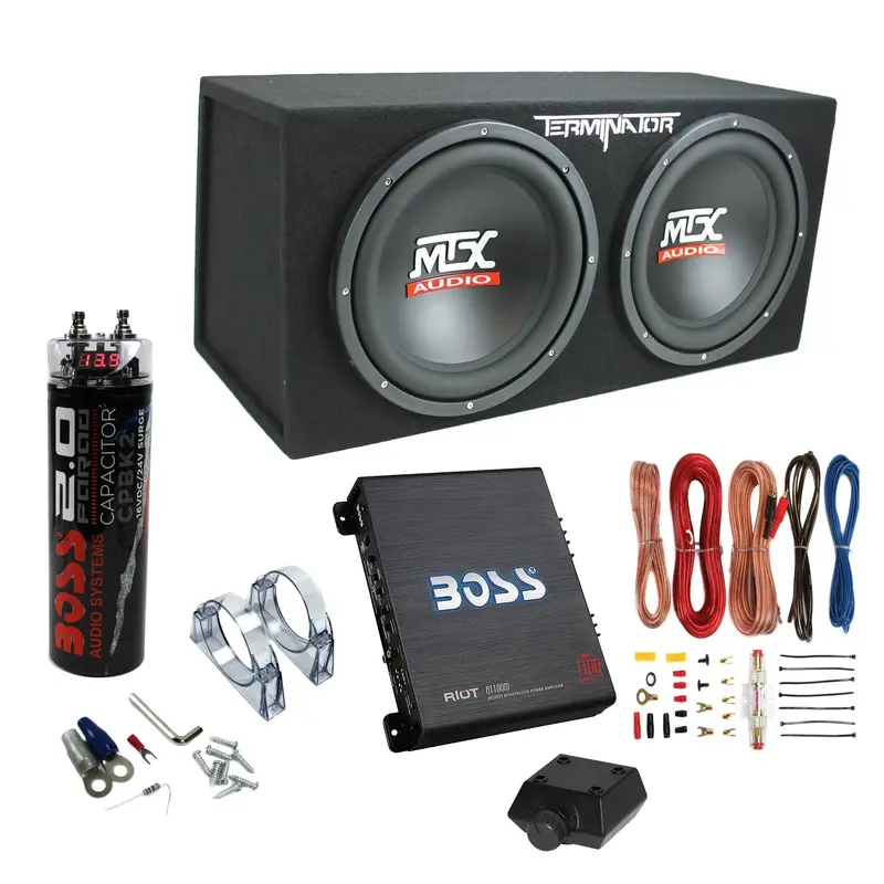 12" Car Subwoofer System – 1200W Max Power, Includes Amp, Capacitor & Install Kit (2025)