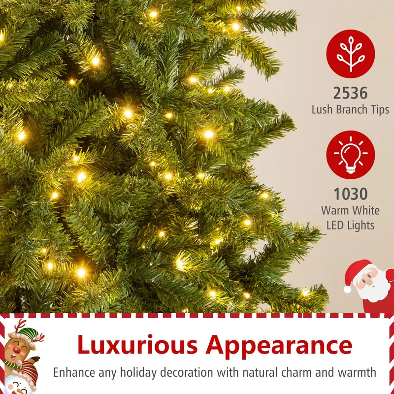 12-Foot Pre-Lit Artificial Christmas Tree – Fast-Connect Power System for Easy Setup
