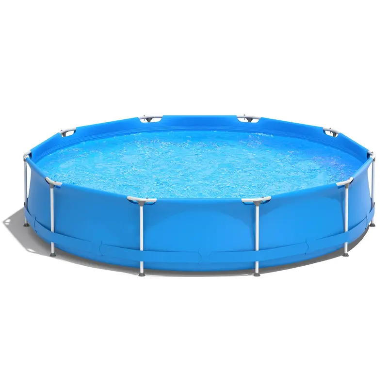12-Foot Round Steel Frame Swimming Pool – Above-Ground Backyard Pool (30" Depth)