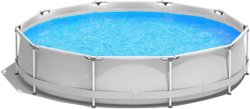 12-Foot Round Steel Frame Swimming Pool – Above-Ground Backyard Pool (30" Depth)