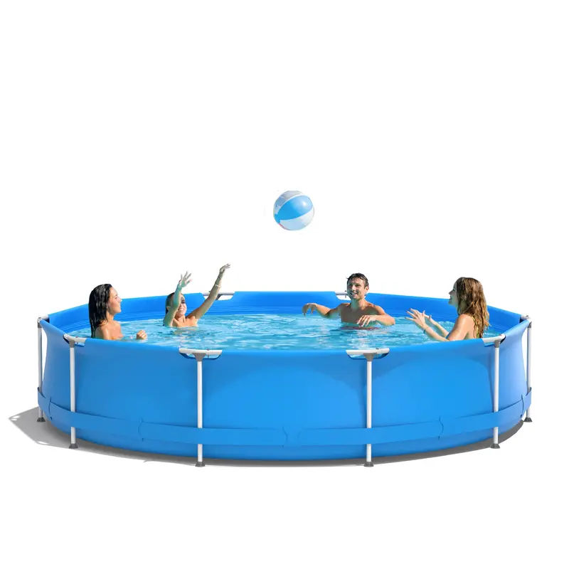 12-Foot Round Steel Frame Swimming Pool – Above-Ground Backyard Pool (30" Depth)