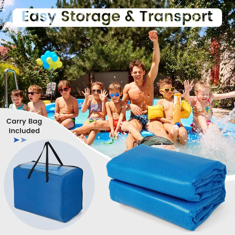 12 ft x 24 ft Solar Pool Blanket – 12-Mil Thickness with Carry Bag for In-Ground & Above-Ground Pools