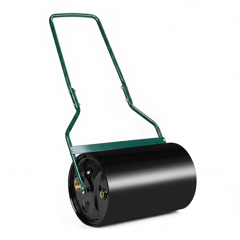 12-Gallon Lawn Roller – Water- or Sand-Filled Drum with U-Handle for Smooth Soil Compaction