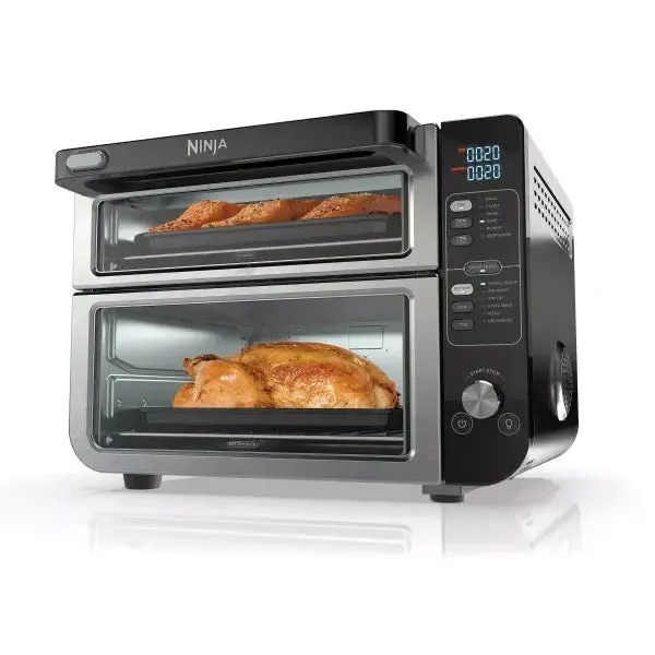 12-In-1 FlexDoor Double Oven – FlavorSeal Technology, Rapid Top Oven & Convection Air Fry Bottom