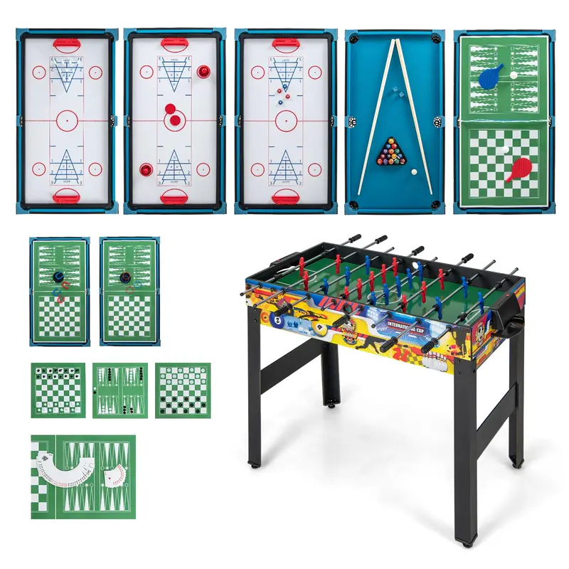 12-in-1 Multi-Sport Table: Foosball, Pool, Ping Pong, Air Hockey, Bowling, Shuffleboard, Chess, Checkers & Backgammon