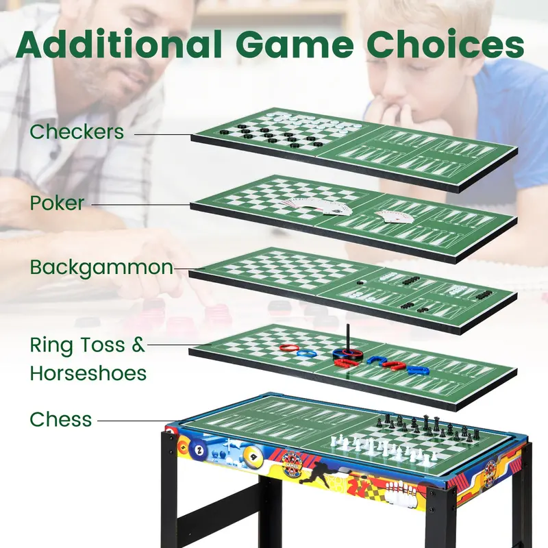 12-in-1 Multi-Sport Table: Foosball, Pool, Ping Pong, Air Hockey, Bowling, Shuffleboard, Chess, Checkers & Backgammon 2