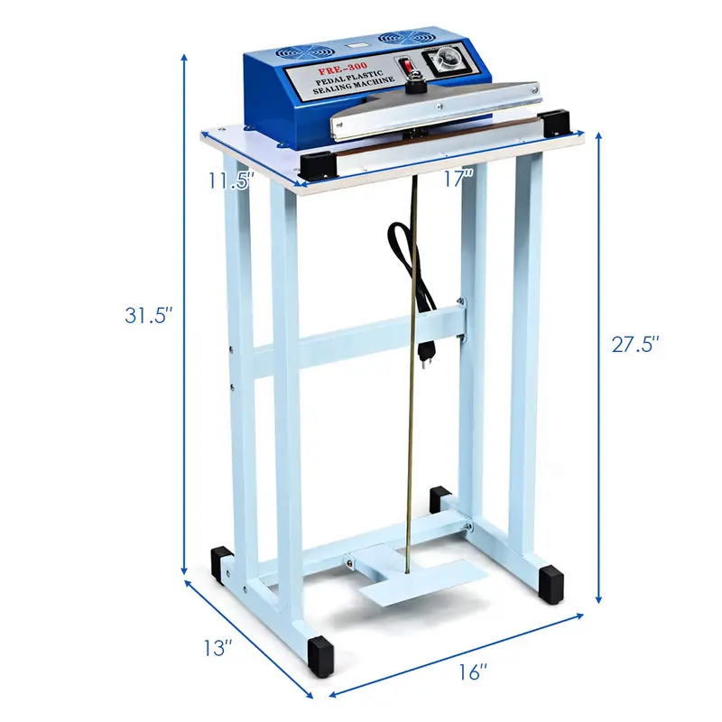12-Inch Foot-Pedal Impulse Sealer – 110V Heat-Sealing Machine with Built-in Cutter