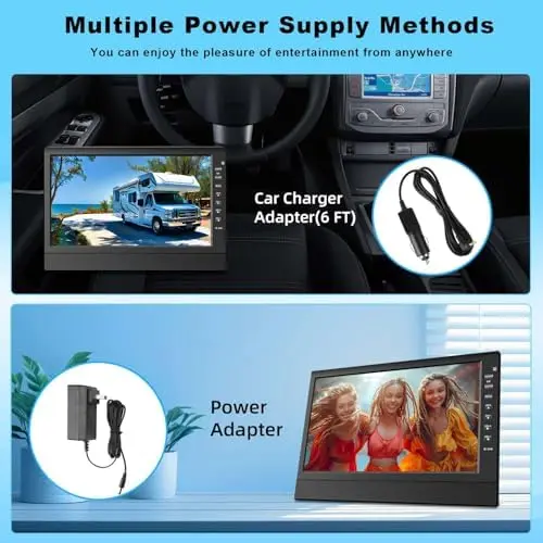 12-Inch HD Portable TV – Compact Digital Tuner with HDMI & USB Ports for RV, Kitchen, or Travel
