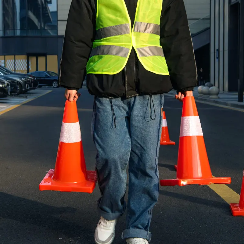 12-Pack Stackable PVC Traffic Cones – High-Visibility Safety Set 2