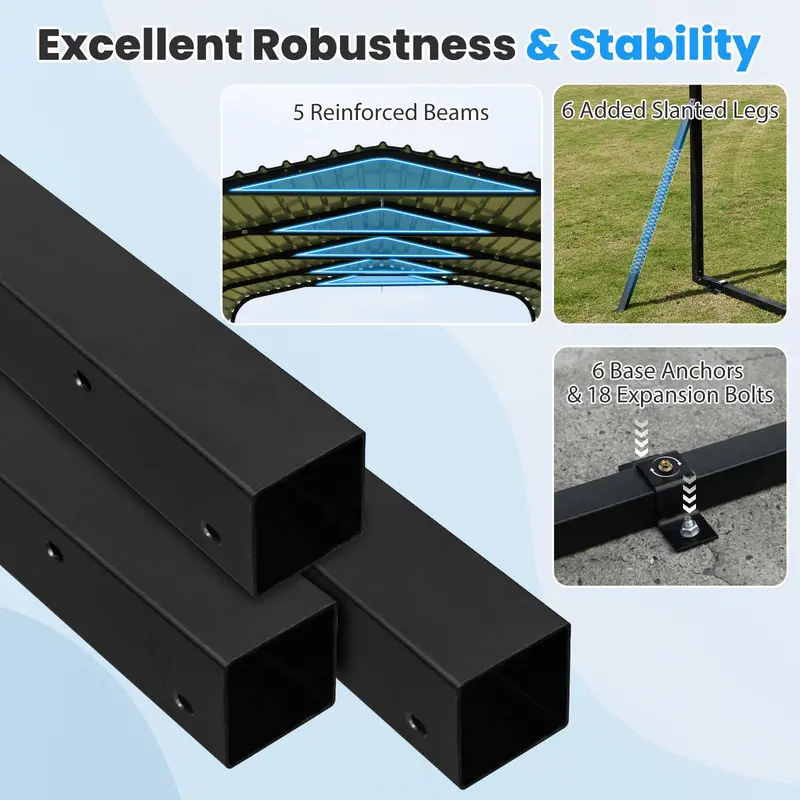 12' x 20' Industrial-Strength Galvanized Steel Carport Canopy for Cars and Equipment