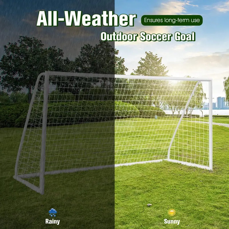 12' x 6' x 4' Portable Soccer Goal – Quick-Assembly UPVC Frame with High-Tensile Netting