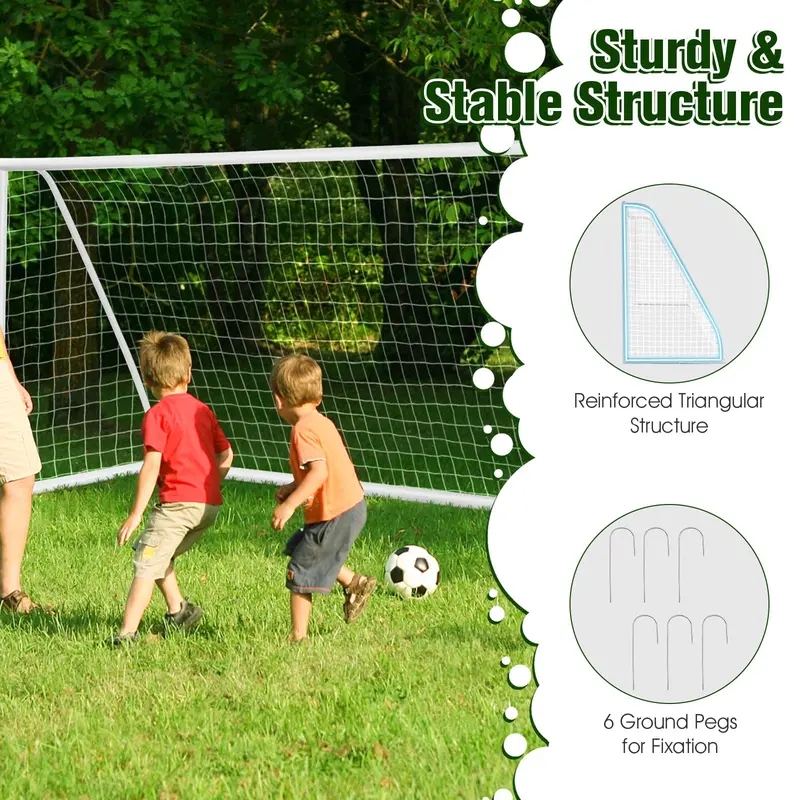 12' x 6' x 4' Portable Soccer Goal – Quick-Assembly UPVC Frame with High-Tensile Netting